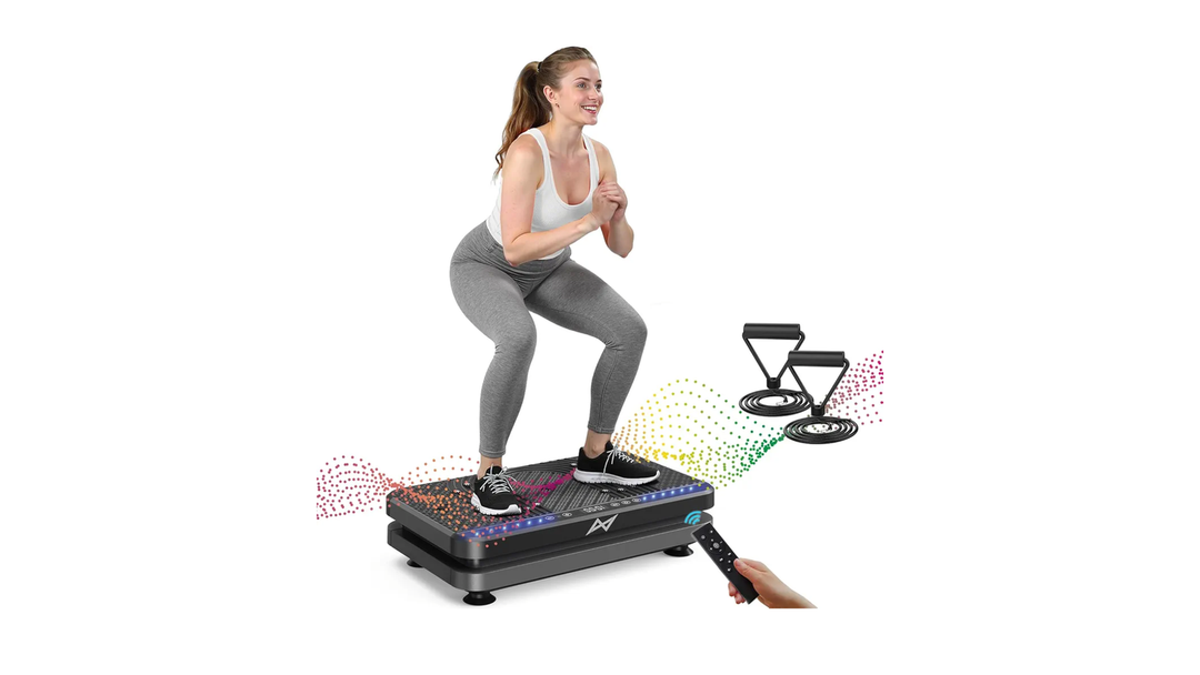 AXV Vibration Plate Exercise Machine Whole Body Workout Vibrate Fitness Platform Lymphatic Drainage Machine for Weight Loss Shaping Toning Wellness Home Gyms Workout