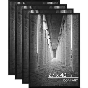 DOAI ART 27x40 Poster Frame Black 4 Pack, Poster Frames 27 x 40 inches