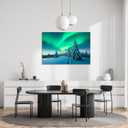 SKASNFAI Aurora Landscape Canvas Wall Art Natural Framed for Office, 16"L x 24"W