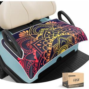 10L0L Universal Golf Cart Seat Covers/Seat Blanket for EZGO TXT/RXV & Club Car DS/Precedent, Breathable Seat Towel/Seat Cushions with Non-Slip Backing, All-Season Comfort (Not for Yamaha)