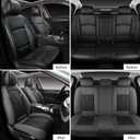 MINGBRON Leather Car Seat Covers,Car Seat Protector Waterproof,Seat Covers Full Set, Car Seat Protectors 5 Seats,Automotive Seat Covers Fit Most Cars Grey&Black