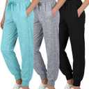 3 Pack Girls' Dry Fit Sweatpants Joggers Athletic Pants Teens Kids Hiking (Gray)