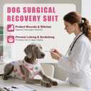 2 x Dog Recovery Suit for Post Surgery, E-Collar Cone Alternative for Female Spay & Male Neuter, Breathable Soft Onesie for Abdominal Wounds & Skin Disease, Anti-Lick Surgical Suit for Dogs, Pink, L (Large (Back: 17.73"; Weight: 28 - 55 LB))