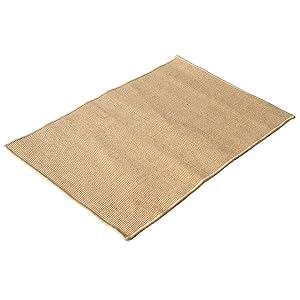 Indoor Rug Micro Boucle Plain Jute Floor Mat, 23 x 34 In