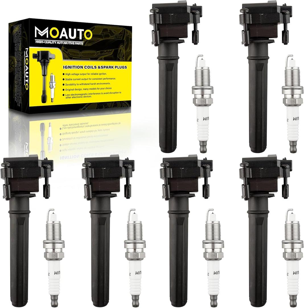 Set of 6 Ignition Coils Pack UF269 UF395 4609088AE & 6 PCS Iridium Spark Plugs Compatible with Chrysler Dodge Concorde 300 Intrepid LHS Pacifica Prowler Magnum - 2.7L 3.2L 3.5L