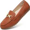 Loafers for Women Business Casual Shoes Comfortable & Lightweight Penny Loafers Slip On Work Flats (8, Brown)