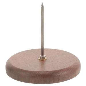 VILLCASE Receipt Holder Spike, Paper Spike Bill Fork Straight Rod with Wood Base, Desk Ticket Spike Paper Memo Holder Receipts Check Spindle Spike Stick for Restaurant Office, 9.00X9.00X9.00CM, Brown