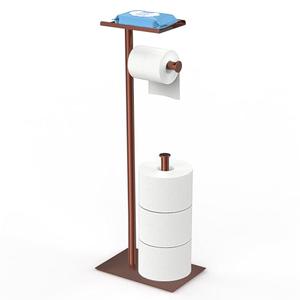 CISILY Bronze Toilet Paper Holder Stand with Phone Shelf, Bathroom Toliet Decor Decoration. Tissue Paper Roll Holder Free Standing Storage, Rv Accessories, Apartment Restroom Household