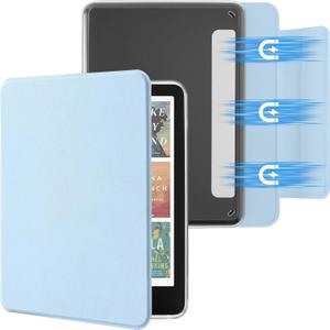 SESENSE Detachable Magnetic Case for 7'' Kindle Paperwhite 12th Gen 2024 and Kindle Colorsoft Signature Edition, Slim PU Shell Cover Case with Auto Wake/Sleep, Light Blue