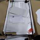 DWVO 46'' Glass Top Makeup Vanity with 10 Drawers, Vanity Desk Set with Large LED Mirror, Built-in Charging Station & Cushioned Storage Chair, Dressing Table with 3-Color Light Modes, Cream White