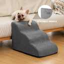 Aodisman Dog Ramp and Stairs for Small Dogs & Cats,3-Step Pet Stairs for Couch Sofa and Chair,Indoor Anti-Slip Dog Stairs for Old Cats and Puppy