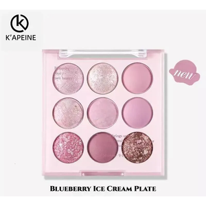 k'apeine Eye Shadow Ice Cream Palette with Glitter Rose and Purple Shades, Waterproof Korean Makeup