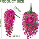 Artificial Hanging Flowers for Outdoors 2PCS, UV Resistant Morning Glory