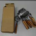 Measuring Cups and Spoons Set with Fragrant Wood Handles, 8 Piece Measuring Spoons and Measuring Cups Set,Precision Measuring Cup Set for the Kitchen Enthusiast(Black)