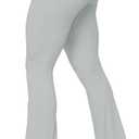 Sunzel Flare Leggings, Crossover Yoga Pants with Tummy Control, High-Waisted and Wide Leg (Large, Silver Grey)