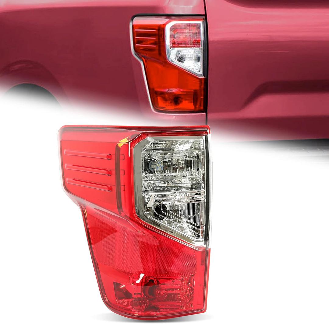 HECASA Rear Left Tail Light Brake Lamp Compatible with 2016-2023 Nissan Titan and Titan XD (Driver Side w/Bulbs) - Replace for 26555-EZ23D