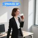 Foxtell 100 Pcs 16 Oz Clear Plastic Cups with Strawless Sip Lids Disposable Round Bottom Togo Cups for Iced Coffee Smoothie Beverage Cold Drinks Disposable Iced Coffee Cups for Party Catering BBQ