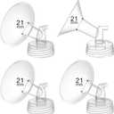 4PCS 21mm Breast Pump Flanges, Compatible with Spectra S1/S2/9Plus/Synergy Gold, Motif Luna, Wide-Mouth Bottle Fit, Breast Pump Accessories