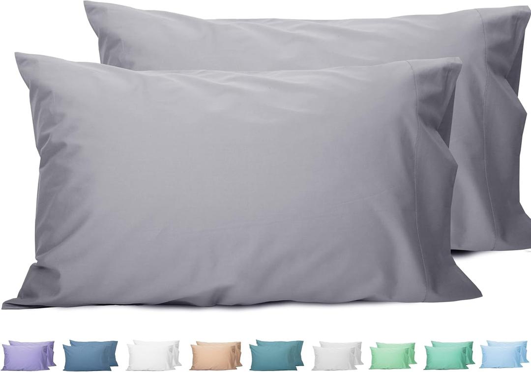 Sunflower Queen Pillowcases Set of 2, 100% Cotton Queen Pillow Cases 2, 2030 inches Frost Gray, Soft and Breathable (Queen (20"x30"))