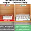 2 Pack Pull out Cabinet Organizer, Expandable Width(14"-24"), Depth(13"-24") with 3 Rails, Slide Out Drawers With Raising Pad for Framed Cabinets, with Adhesive Film for Cabinets in Kitchen, White