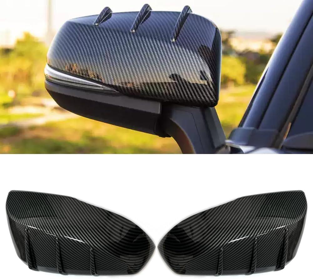 For Toyota Highlander 2020 2021 2022 2023 Side Rearview Mirror Cover, Add-on Side Mirror Cap, Carbon Fiber Pattern Auto Exterior Highlander Accessories 2PCS