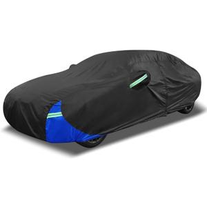 X AUTOHAUX 3L Car Cover Waterproof Snowproof All Weather for Car Outdoor Full Car Cover Rain Sun Protection Universal Fit for Sedan 178"-185"