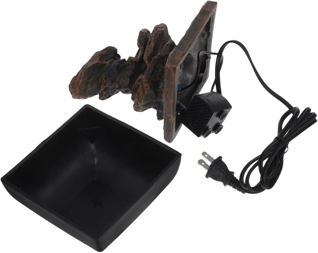 Ciieeo 110V Relaxing Desktop Fountain with Waterfall LED Light Sound for Meditation Chinese Style Indoor Water Feature for Home Decor Ac for Zen Practices Daily