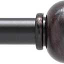 Kenney Kendall Knob Window Curtain Rod, Adjustable 28-48 Inch, Antique Rust Brown