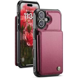 GOYIDA for iPhone 17 Wallet Case with Card Holder, PU Leather RFID Blocking Kickstand for Men and Women, Durable Shockproof Case for iPhone 17 (Red)