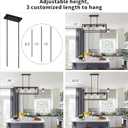 Farmhouse Dining Room Light Fixture - 4 Light Kitchen Island Lighting with Adjustable Height & Thickened Metal Dining Room Light Fixture Over TableChandeliers for Dining Room&Kitchen Island