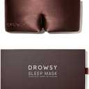 DROWSY Silk Sleep Mask - Face-Hugging, Padded Cocoon for Luxury Sleep in Total Darkness - 100% Pure Mulberry Silk (Cocoa Glow)