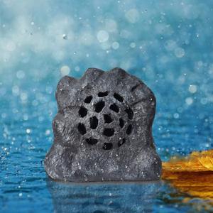 Outdoor Bluetooth Rock Speaker Solar Powered-Random Pair Two Speakers as a Group, Built in Rechargeable Li Battery, Wireless for Garden Patio use-Single Pack，（Grey）