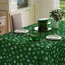 XCHI Green Shamrocks St. Patrick's Day Tablecloth Rectangle Table Cloth Washable Table Covers for Indoor Dining Home Party Decorations 60x120 Inch