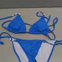 Zaful Bikini Sets for Women Triangle Two Piece Halter Bathing Suit 2026 Summer Beach Vacation Strap Thong Sexy Swimsuit (Small, Blue)