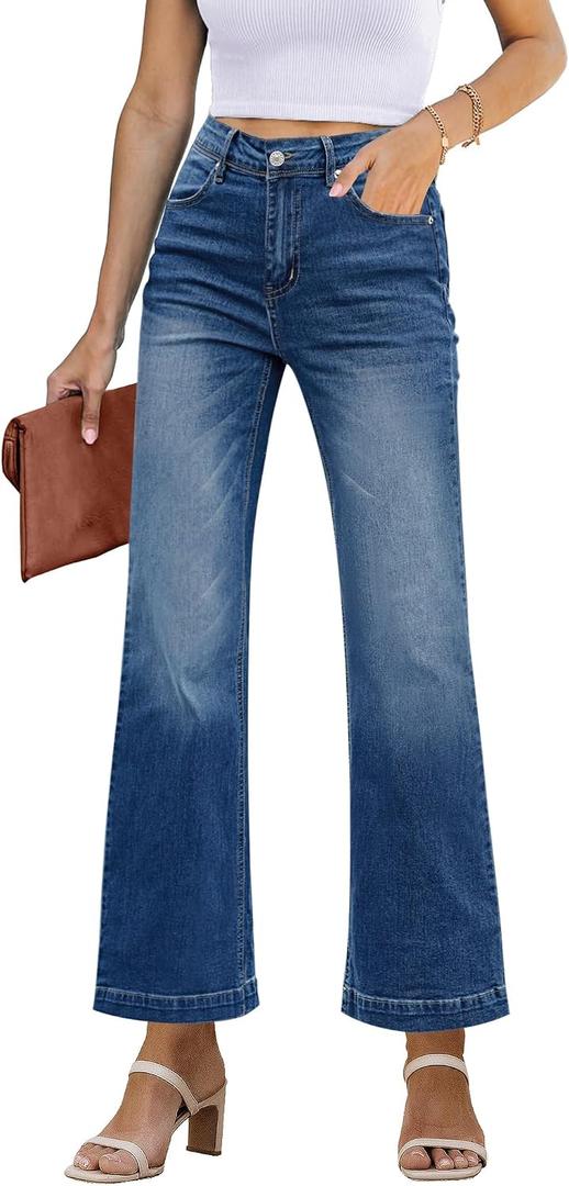 GRAPENT Cute Fall Outfits Casual 90s Dark Blue Petite Jeans Women's Size L 12 14