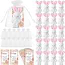 Fuutreo 24 Sets Bunny Stuffed Animal Gift Easter Decorations Mini Plush Bunny Stuffed with Thank You Hug Cards Organza Bags for Easter Employee Teacher Students Birthday Party Favors(Sweet Bunny)