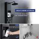 ROVATE Shower Panel Tower System with Shelf & 6 Body Jets, Matte Black