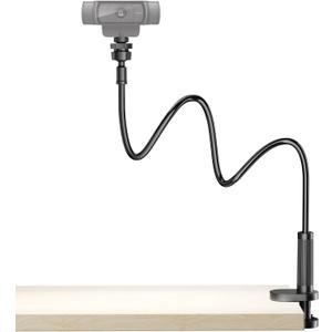 Flexible Webcam Stand Mount for Desk, Gooseneck Webcam Tripod with Clamp, Desktop Phone Holder & Table Top Tripod Compatible with Action Camera Gopro C922 C930e C920S C920 C615 C960 C920x Brio