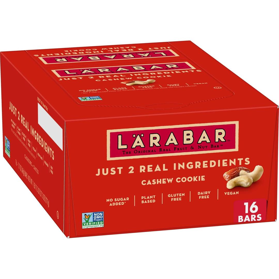 Larabar Cashew Cookie, Gluten Free Vegan Fruit & Nut Bar, 1.7 oz Bars 16 Ct, BB 21 FEB 2026