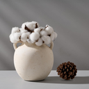 Ceramic Vase, 5.8 Inch Terracotta Vase with Handles, Boho Decor Decorative Vase, Rustic Vase for Home Decor, Farmhouse, Living Room, Table - Beige