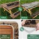 Picnic Table Cover with Bench Covers Elastic Edges, Wooden Camper Fitted Table Cover, Outdoor Patio Camping Essentials 72 Inch 3PCS, Waterproof Camping Fitted Tablecloth with Drawstring Bag