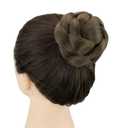 IMISSU Braided Chignon Dancer Hair Donut Hairpieces Scrunchie Claw Hair Bun Updo for Wedding Party (M1 Mix Brown)