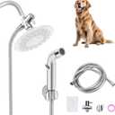 Pet Shower Sprayer, 6.6ft Extra Long Hose Dog Shower Attachment, Adjustable Rate Pet Shower Sprayer, Home Shower Attachment Spray Kit for Pet Bathing, Bathroom Cleaning