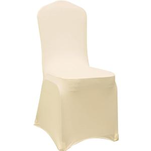 WELMATCH Champagne Spandex Chair Covers - 50 PCS Banquet Wedding Events Party Universal Decoration Stretch Elastic Chair Covers Good (Champagne, 50)
