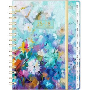 2023-2026 Monthly Planner/Calendar - 3 Year, 2023-2026, July 2023 - June 2026, 6.3" x 8.4" with Tabs, 29 Notes Pages, Hardcover, Inner Pocket - Oil Painting