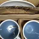 KIVY Cappuccino cups set of 4 [8oz] - Thick-walled stoneware cappuccino cup set for latte art - Latte mugs - Latte cups - Coffee mug - Latte art cup - Ceramic latte cup and saucer set of 4 - Blue