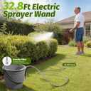 Battery Powered Sprayer Wand with 32.8FT Extended Hose, Electric Garden Sprayer with 3 Speeds & Battery Indicator, 4 Nozzles, 7.4V Portable Weed Sprayer for Lawn Care, Fertilizing, Watering