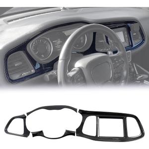 GearUp Dashboard Panel Trim Cover Compatible with Dodge Challenger 2015-2025+ Center Console Instrument Panel Cluster Panel (Carbon Fiber)
