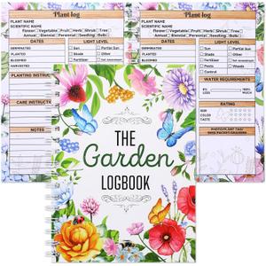 Harloon Garden Planner and Log Book Floral Garden Journal Guided Tracker Notebook Gardening Diary Planner for Farmers Record Plant Growing Profile,100 Sheets,6.3 x 8.7 Inch(Cute)