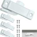 Replacement Sash Lock for F2590 Windows, 2-1/4" Mounting Hole Center Sash Lock with Screws, Window Latch Replacement for Vertical and Horizontal Sliding Windows (White-4Pcs)
